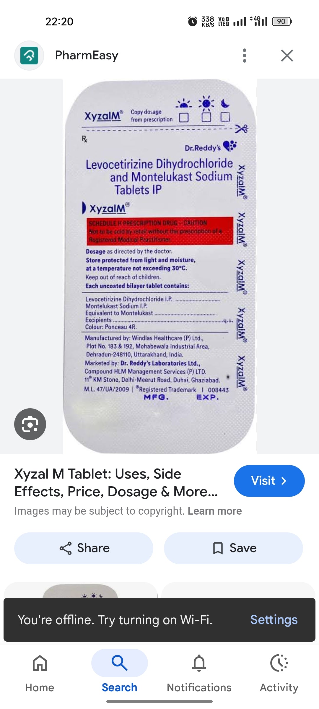 XYZAL M TABS